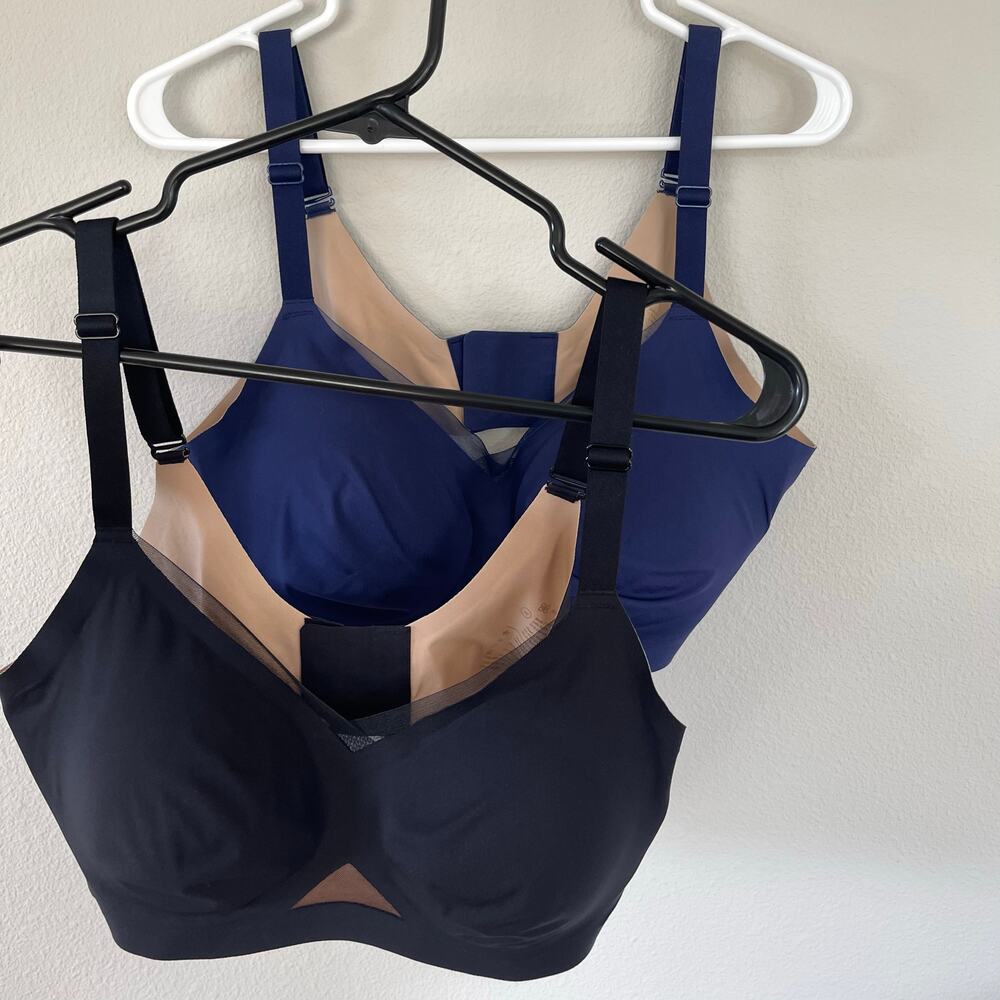 Honeylove Bundle (2) Black + Blue Crossover Bras (1X)